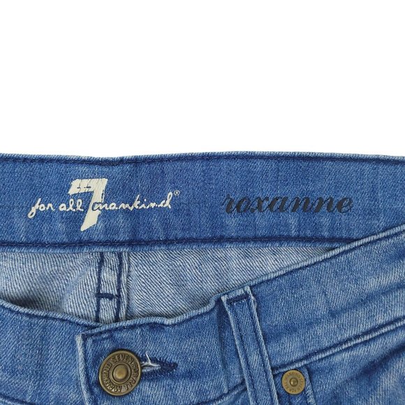 7FAMK 7 For All Mankind Roxanne Low Rise Jeans Womens Size 26 Light Wash Denim - Picture 7 of 9